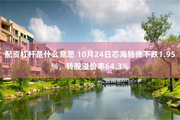 配资杠杆是什么意思 10月24日芯海转债下跌1.95%，转股溢价率64.3%